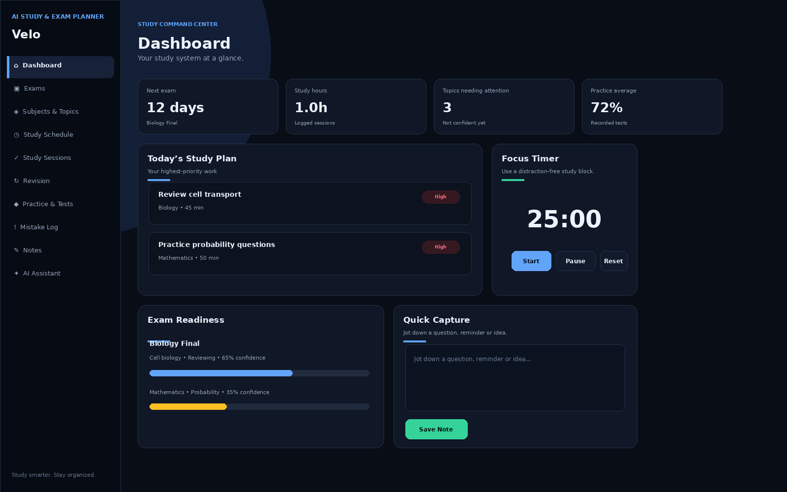 AI Study & Exam Planner preview 1