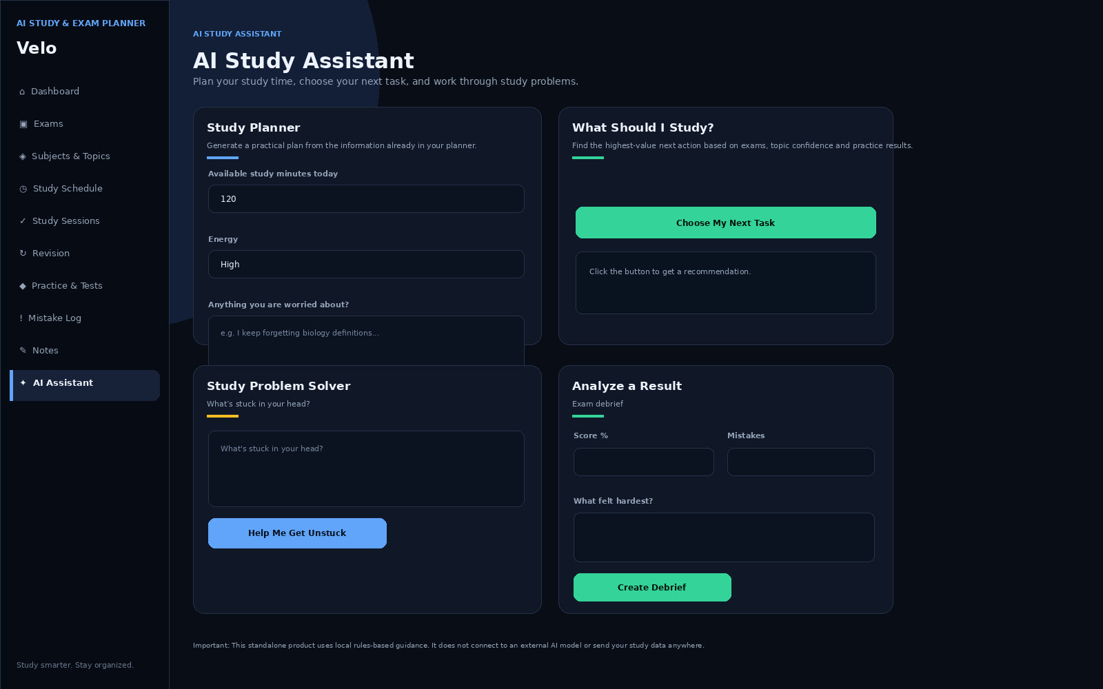 AI Study & Exam Planner preview 3