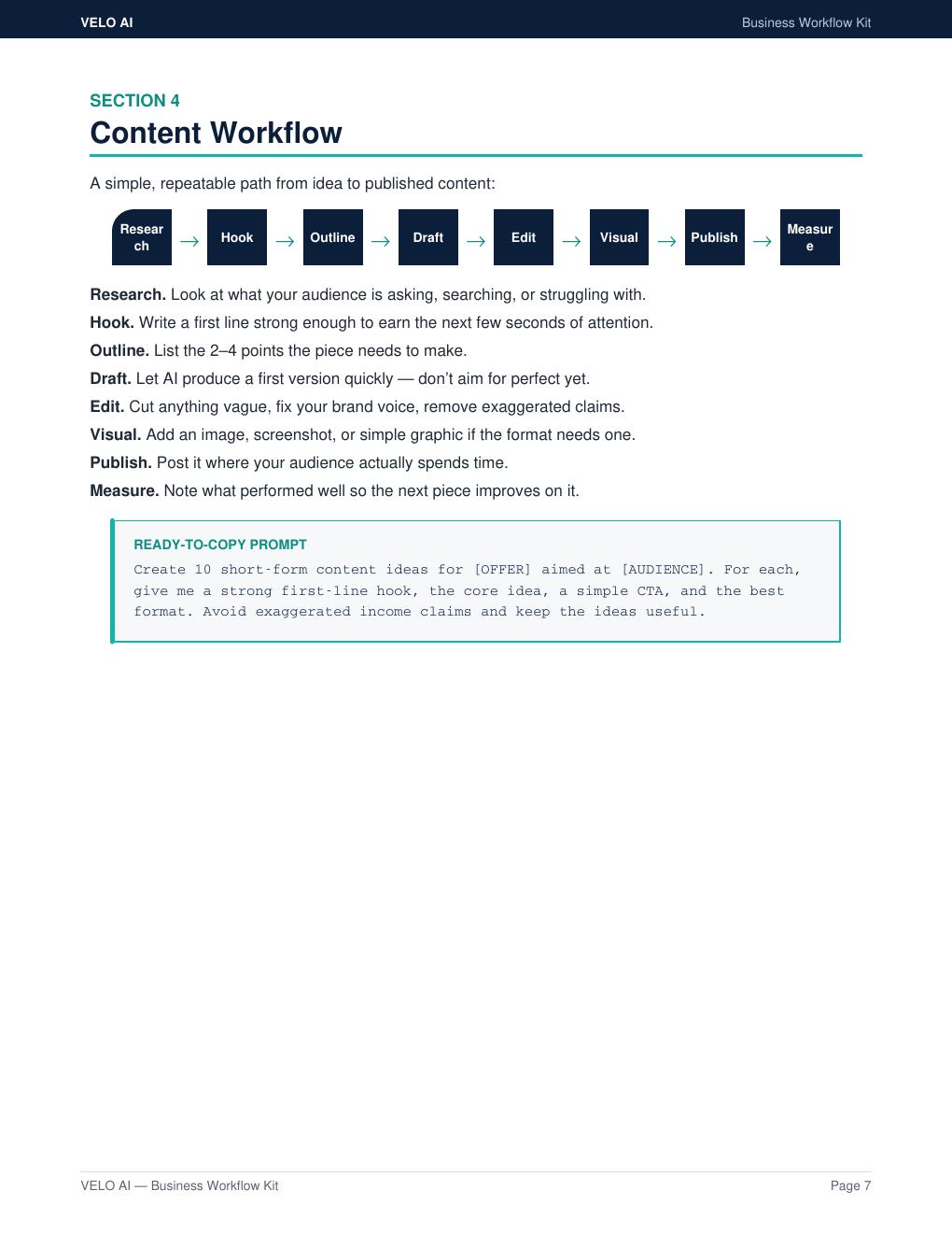 AI Workflow Templates: Velo AI Business Workflow Kit preview 2